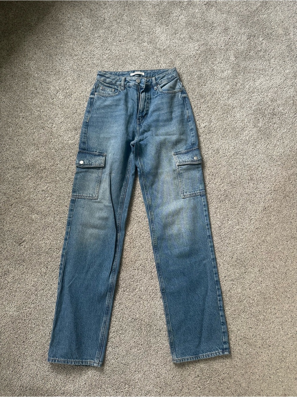 PacSun Women's Blue Straight Cargo Jeans